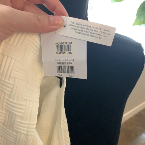 Topshop white textured long sleeve open back dress - Picture 3 of 4